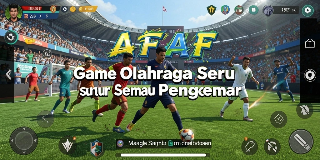 Tampilan seru dari gameplay AFAF yang menampilkan berbagai olahraga.