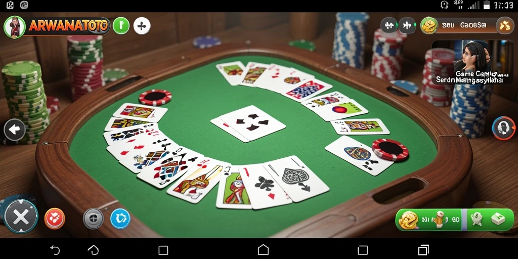 Tampilan gameplay seru dari ARWANATOTO dalam permainan Gaple.