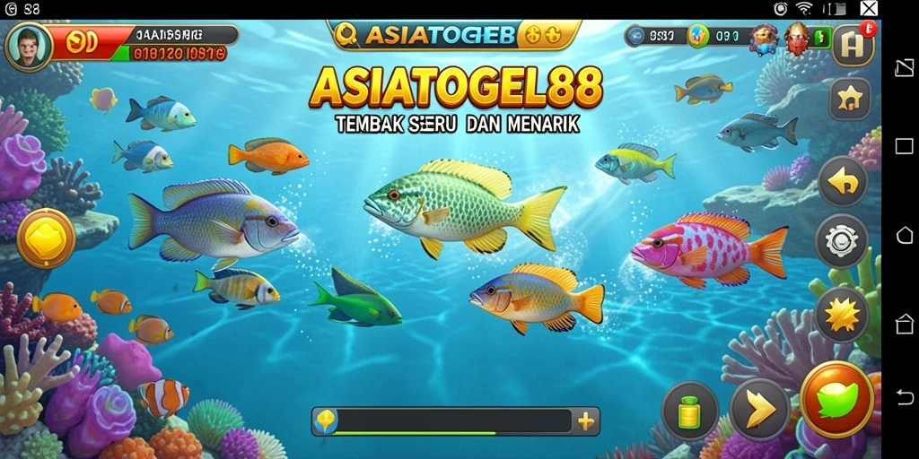 Gameplay seru ASIATOGEL88 saat menembak ikan di lautan.