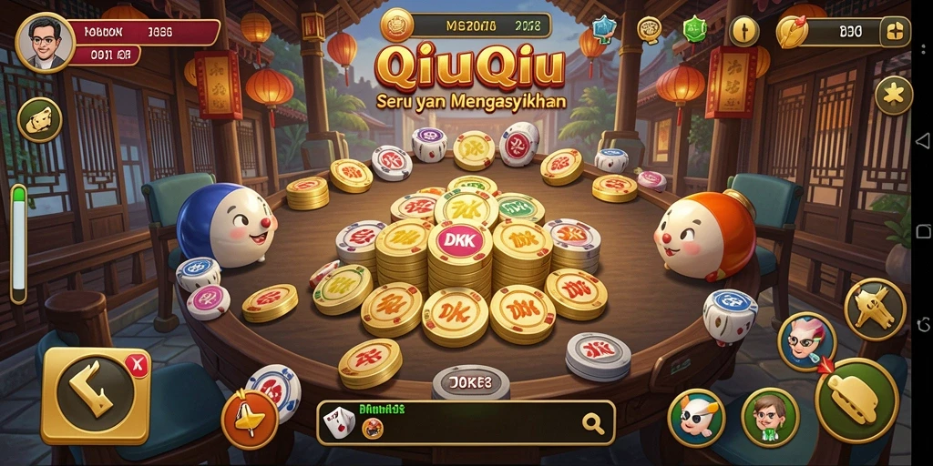 Screenshot gameplay DKK menunjukkan keseruan bermain QiuQiu.