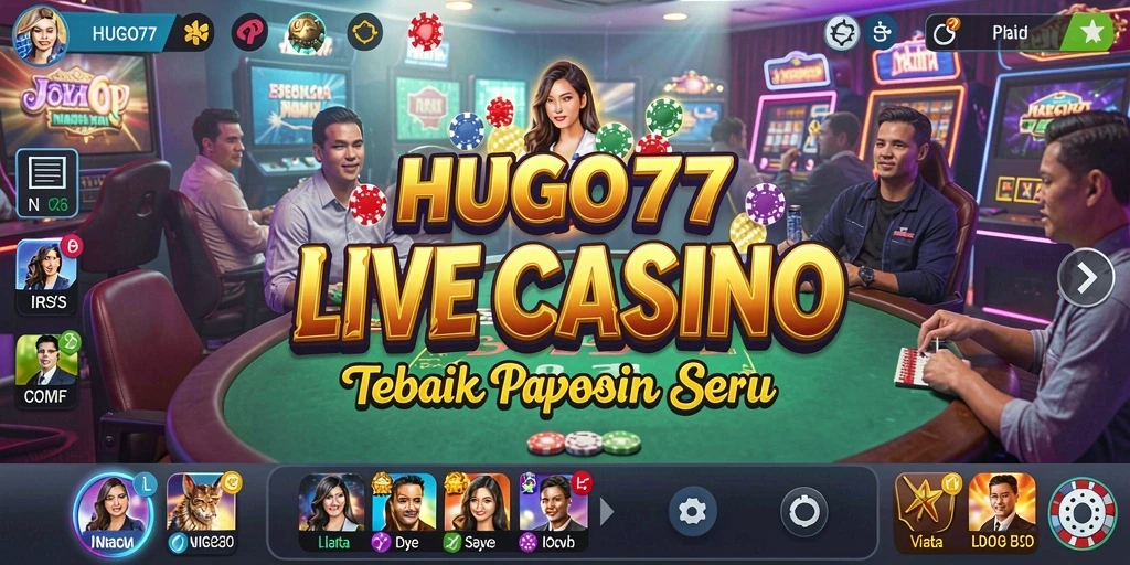 Tampilan gameplay Live Casino HUGO77 yang menarik dan interaktif.