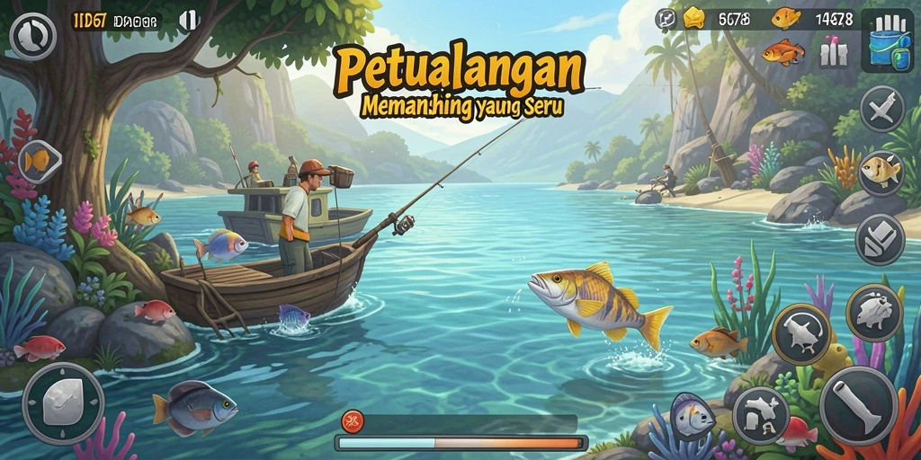 Tangkapan ikan yang menakjubkan dalam game ID678.