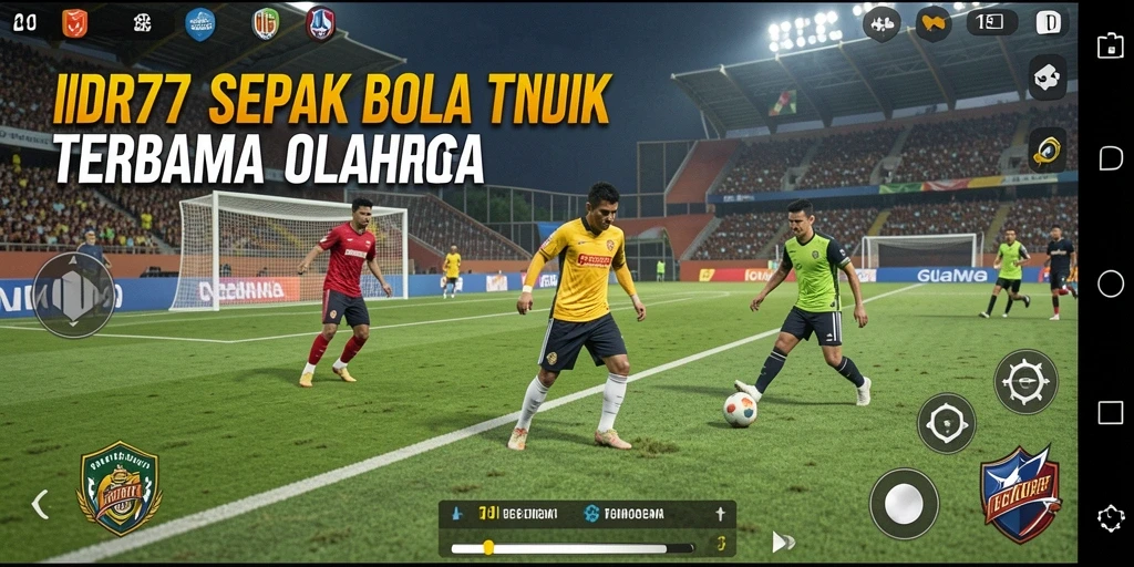 Screenshot gameplay IDR77 yang menampilkan aksi sepak bola yang mendebarkan.