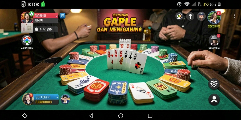 Screenshot utama JKTOK menunjukkan serunya bermain Gaple secara online.