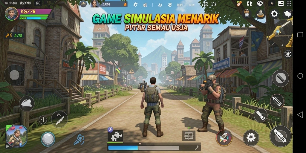 Tangkapan layar gameplay KG778 menampilkan aksi simulasi yang dinamis.