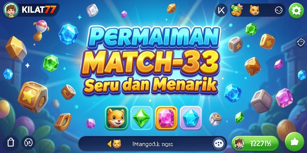 Screenshot KILAT77 menampilkan gameplay seru dan colorful dari game Match-3.