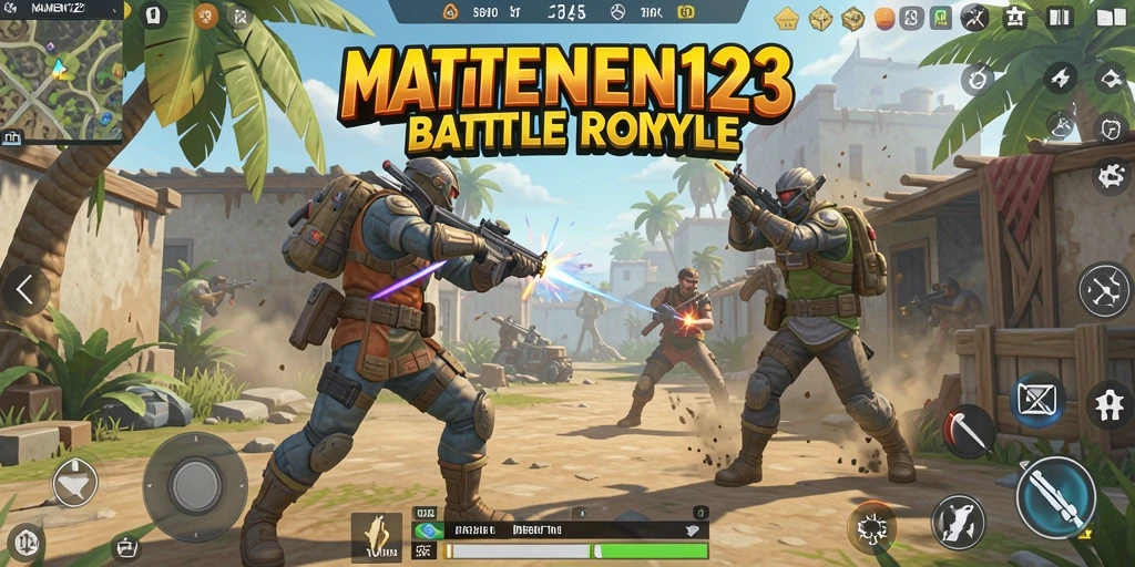 Tampilan mendebarkan dari gameplay MAMEN123 di medan tempur Battle Royale.