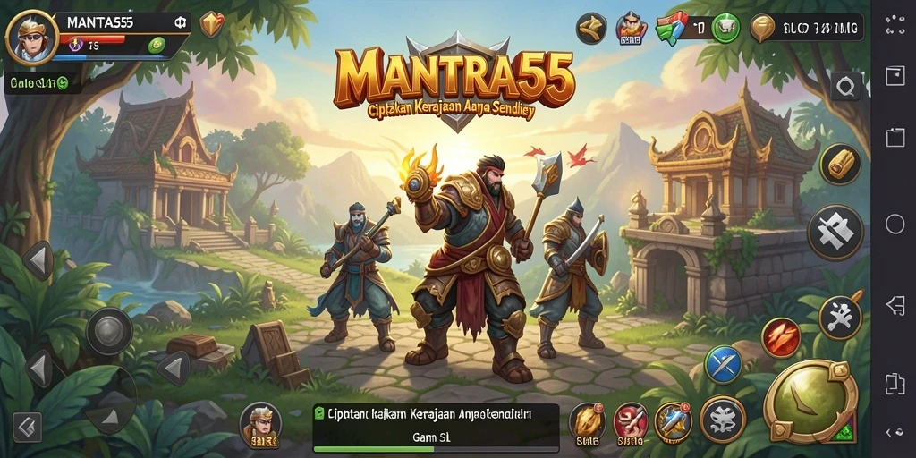 Tampilan gameplay strategis dalam MANTRA55 yang mengesankan.