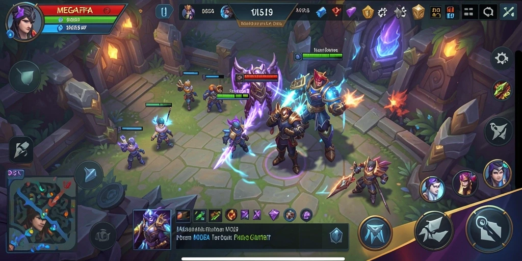 Tampilan gameplay intens saat bertarung di arena MEGAFAFA.