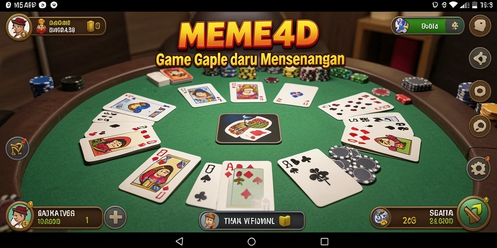 Gambaran gameplay seru dalam permainan gaple MEME4D.