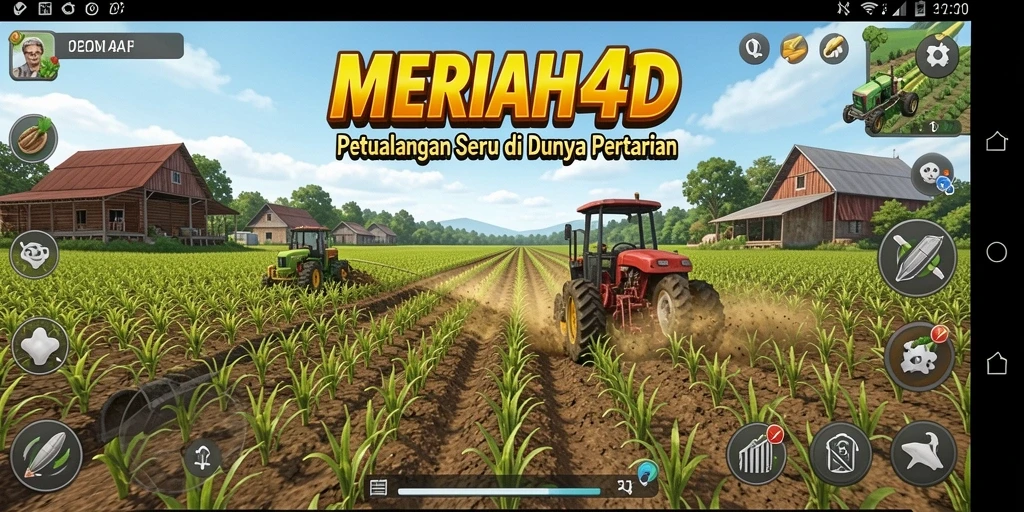 Tampilan gameplay seru dalam MERIAH4D dengan aktivitas bertani yang menarik.