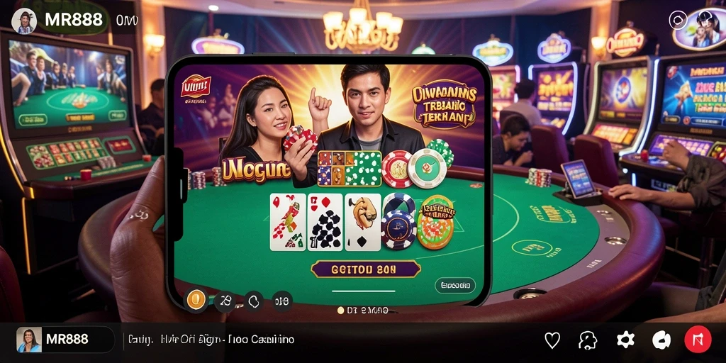 Tampilan gameplay Live Casino yang imersif dan interaktif.