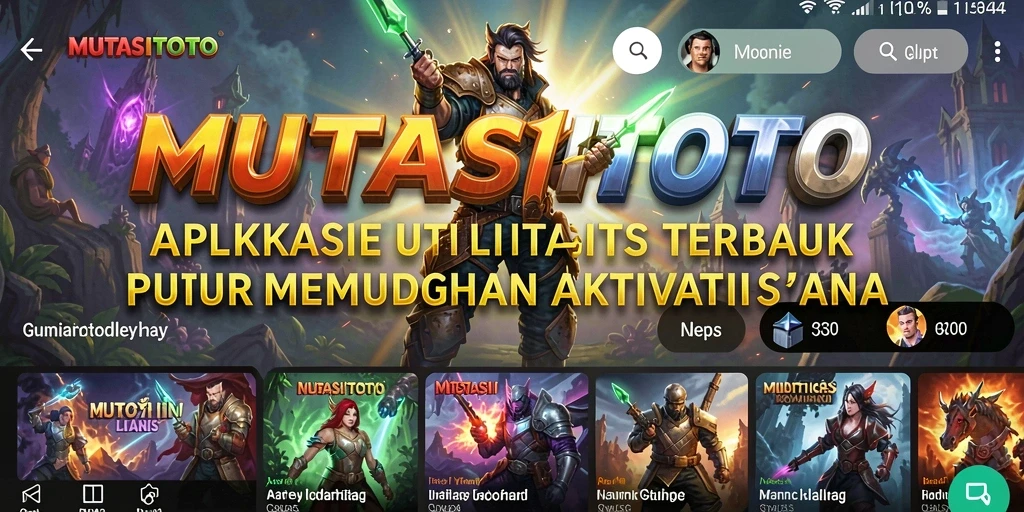 Tampilan antarmuka aplikasi MUTASITOTO yang intuitif dan menarik.