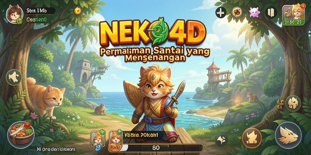 Tampilan gameplay NEKO4D yang menyenangkan dan cerah.