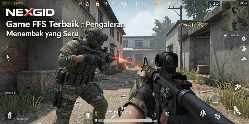 Gameplay seru NEXGID dengan aksi menembak yang intens.