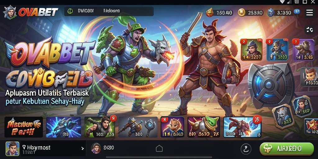 Screenshot utama OVABET menampilkan antarmuka aplikasi Utility yang intuitif.