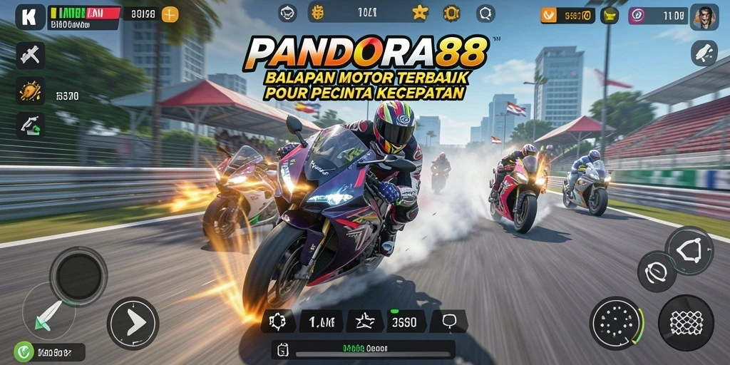 Gameplay PANDORA88 dengan balapan motor yang mendebarkan.