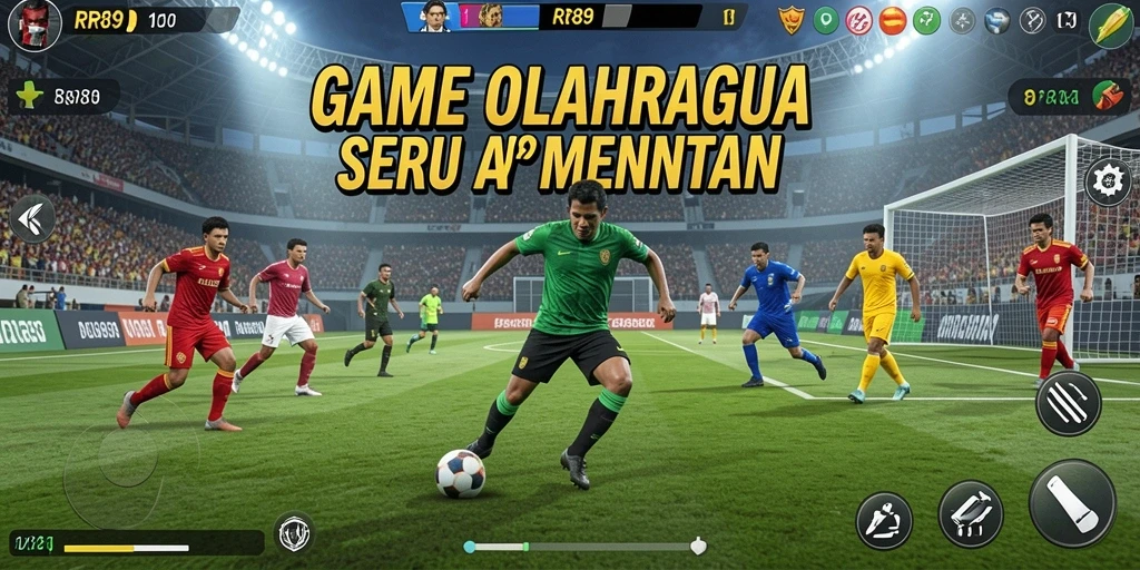 Screenshot utama RR89 menunjukkan aksi seru dalam permainan olahraga.