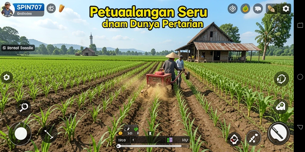 Tampilan gameplay menarik dari SPIN707 dengan suasana pertanian yang produktif.