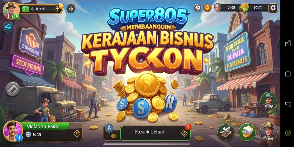 Screenshot utama SUPER805 menampilkan keramaian bisnis yang dinamis.