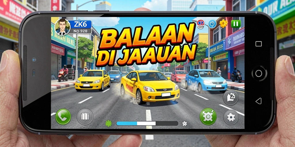 Tangkapan layar ZK6 menampilkan aksi balapan seru di trek kota.